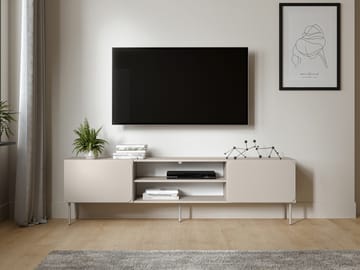Marros Tv-bänk 200 cm med hyllor - Beige - Möbler - TV- & Mediamöbler - TV bänk & mediabänk