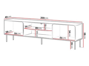 Marros Tv-bänk 200 cm med hyllor - Blå - Möbler - TV- & Mediamöbler - TV-skåp