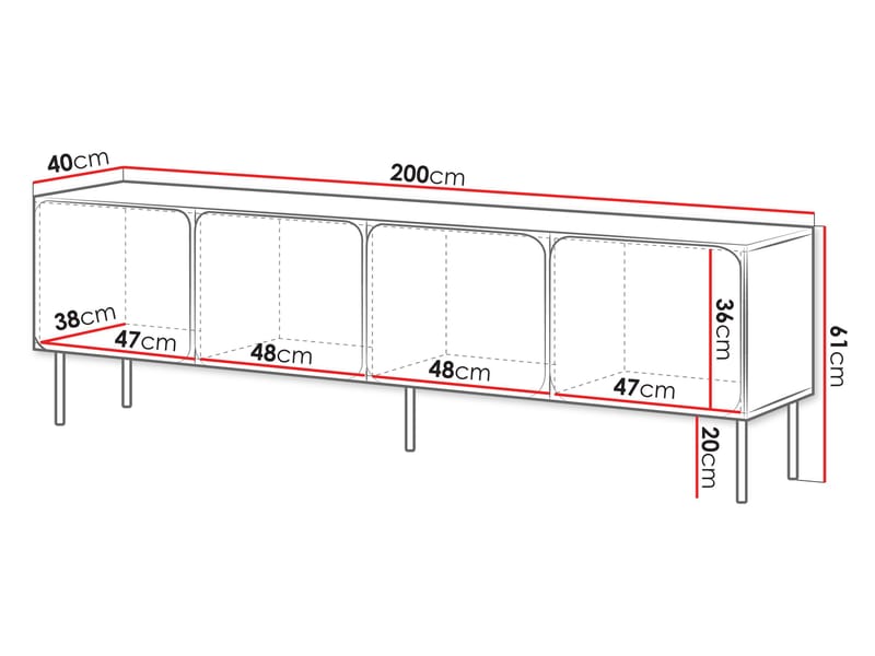Marros Tv-bänk 200 cm - Toskanskt röd - Möbler - TV- & Mediamöbler - TV-skåp