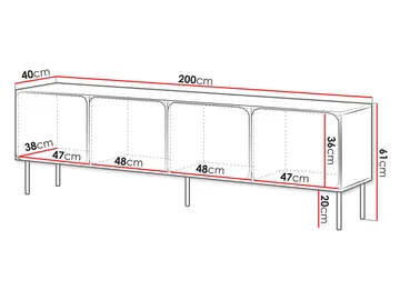 Marros Tv-bänk 200 cm - Toskanskt röd - Möbler - TV- & Mediamöbler - TV-skåp