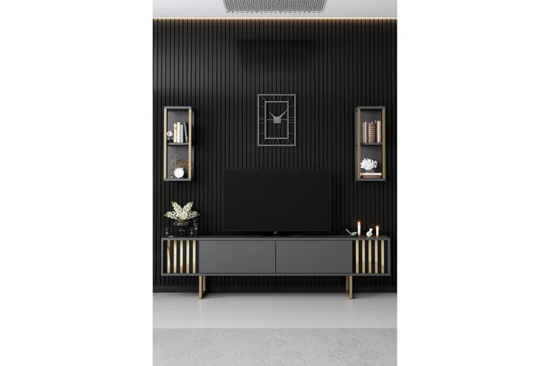 Masatomo Tv-bänk 180 cm - Antracit/Svart - Möbler - TV- & Mediamöbler - TV bänk & mediabänk