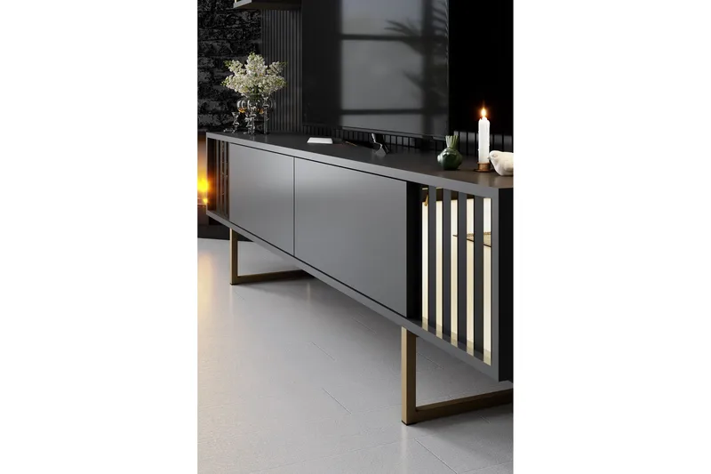 Masatomo Tv-bänk 180 cm - Antracit/Svart - Möbler - TV- & Mediamöbler - TV bänk & mediabänk