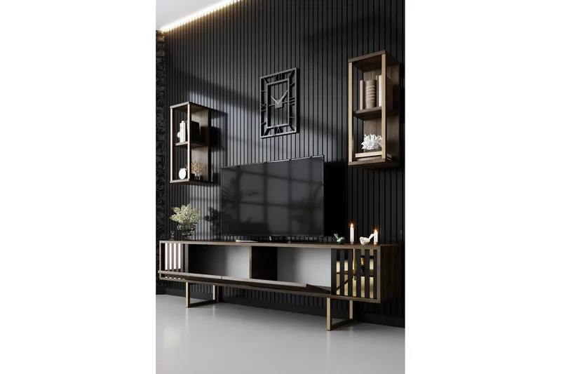 Masatomo Tv-bänk 180 cm - Valnöt/Svart - Möbler - TV- & Mediamöbler - TV bänk & mediabänk