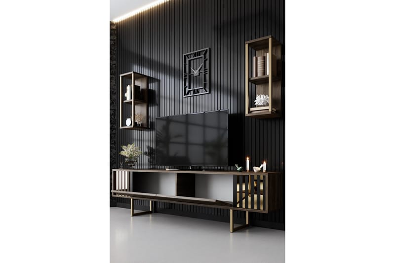 Masatomo Tv-bänk 180 cm - Valnöt/Svart - Möbler - TV- & Mediamöbler - TV bänk & mediabänk