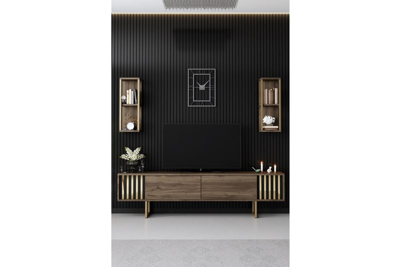 Masatomo Tv-bänk 180 cm - Valnöt/Svart - Möbler - TV- & Mediamöbler - TV bänk & mediabänk