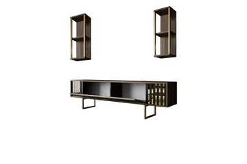 Masatomo Tv-bänk 180 cm - Valnöt/Svart - Möbler - TV- & Mediamöbler - TV bänk & mediabänk