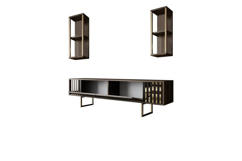 Masatomo Tv-bänk 180 cm - Valnöt/Svart - Möbler - TV- & Mediamöbler - TV bänk & mediabänk