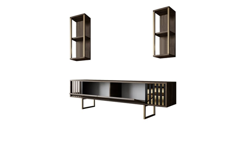 Masatomo Tv-bänk 180 cm - Valnöt/Svart - Möbler - TV- & Mediamöbler - TV bänk & mediabänk