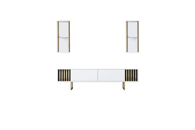 Masatomo Tv-bänk 180 cm, Vit/Svart