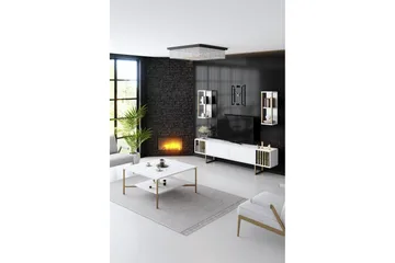 Masatomo Tv-bänk 180 cm - Vit/Svart - Möbler - TV- & Mediamöbler - TV bänk & mediabänk