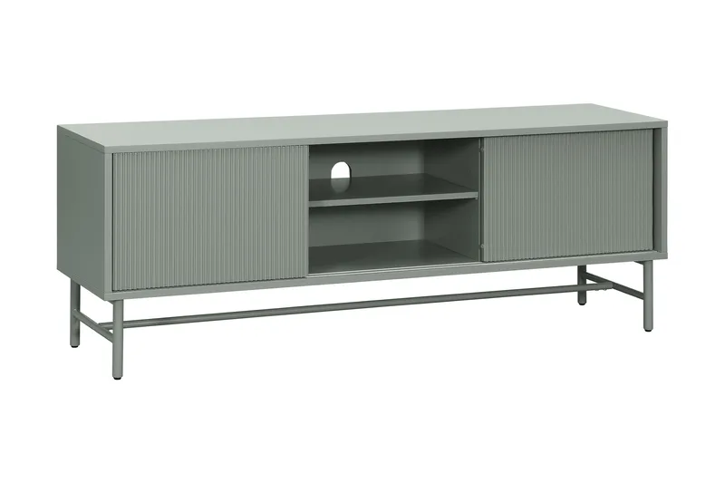 Matterhorn Smal tv-bänk med förvaring 40 cm djup 157 cm bred 58 cm hög, Grön
