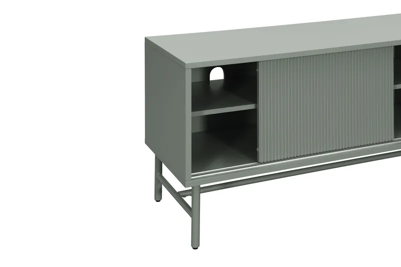 Matterhorn Smal tv-bänk med förvaring 40 cm djup 157 cm bred 58 cm hög - Grön - Möbler - TV- & Mediamöbler - TV bänk & mediabänk