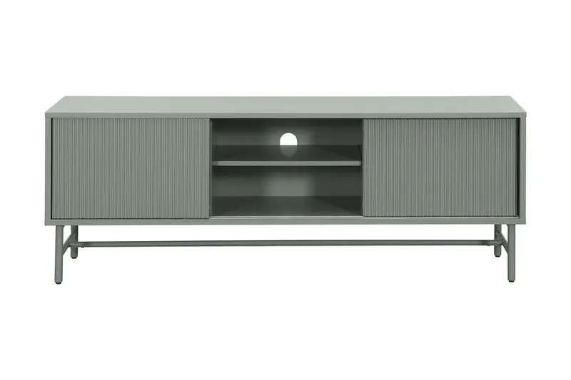 Matterhorn Smal tv-bänk med förvaring 40 cm djup 157 cm bred 58 cm hög - Grön - Möbler - TV- & Mediamöbler - TV bänk & mediabänk