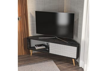 Abbas Hörn TV Bänk 140 cm med Förvaring i Målat Trä - Svart|Vit - Möbler - TV- & Mediamöbler - TV bänk & mediabänk