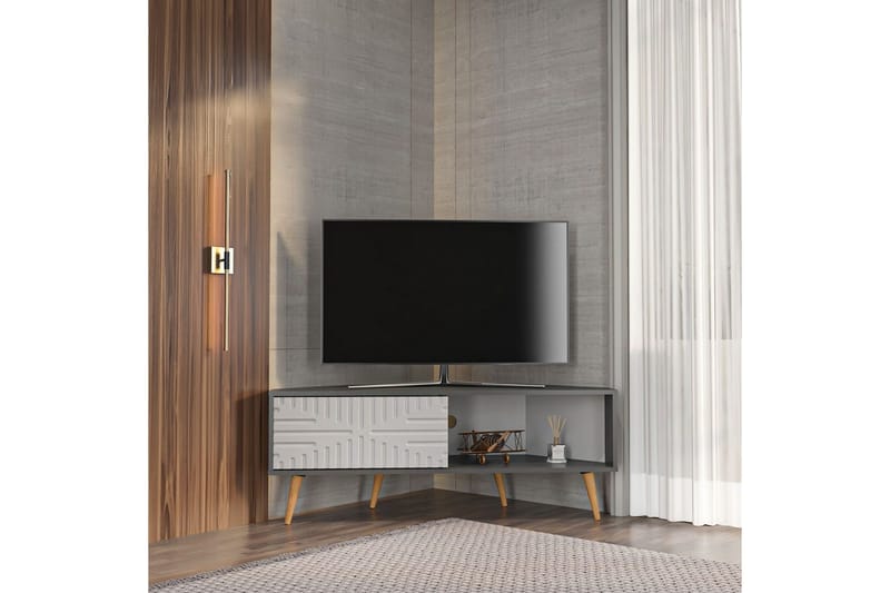 Abbas Tv-bänk 140 cm - Antracit/Vit - Möbler - TV- & Mediamöbler - TV bänk & mediabänk