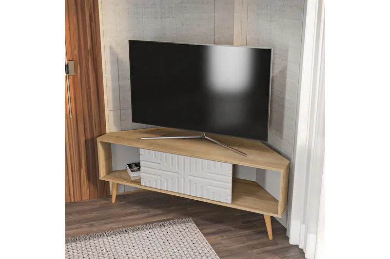 Abbas Tv-bänk 140 cm - Ek/Vit - Möbler - TV- & Mediamöbler - TV bänk & mediabänk