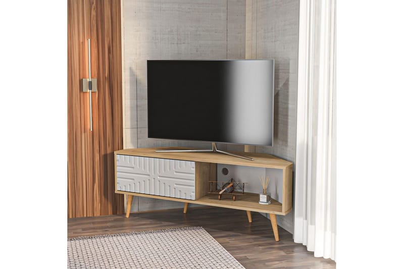 Abbas Tv-bänk 140 cm - Ek/Vit - Möbler - TV- & Mediamöbler - TV bänk & mediabänk