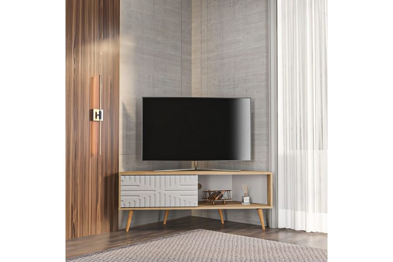 Abbas Tv-bänk 140 cm - Ek/Vit - Möbler - TV- & Mediamöbler - TV bänk & mediabänk