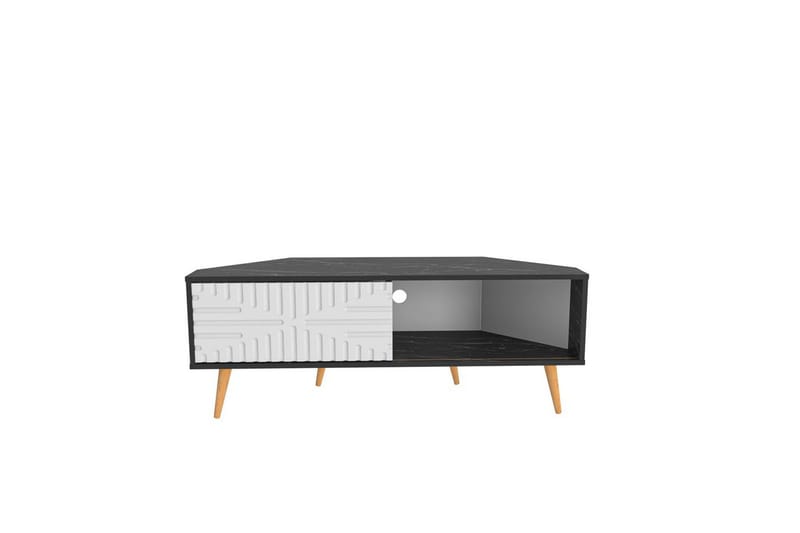 Abbas Tv-bänk 140 cm, Svart/Vit