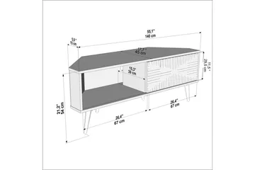 Abbas Tv-bänk 140 cm - Svart/Vit - Möbler - TV- & Mediamöbler - TV bänk & mediabänk