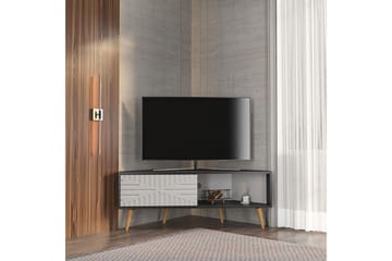 Abbas Tv-bänk 140 cm - Svart/Vit - Möbler - TV- & Mediamöbler - TV bänk & mediabänk