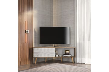 Abbas Tv-bänk 140 cm - Valnöt/Vit - Möbler - TV- & Mediamöbler - TV bänk & mediabänk