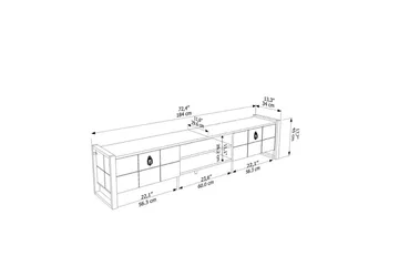 Abbas Tv-bänk 184 cm - Vit/Svart - Möbler - TV- & Mediamöbler - TV bänk & mediabänk