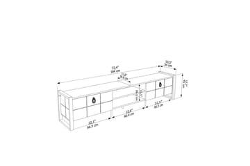 Abbas Tv-bänk 184 cm - Vit/Svart - Möbler - TV- & Mediamöbler - TV bänk & mediabänk