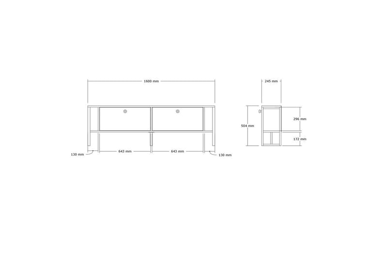 Ahu Tv-bänk 160 cm - Valnöt - Möbler - TV- & Mediamöbler - TV bänk & mediabänk