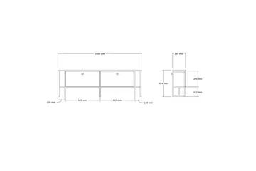 Ahu Tv-bänk 160 cm - Valnöt - Möbler - TV- & Mediamöbler - TV bänk & mediabänk