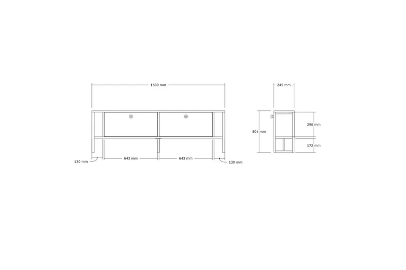 Ahu Tv-bänk 160 cm - Valnöt - Möbler - TV- & Mediamöbler - TV bänk & mediabänk