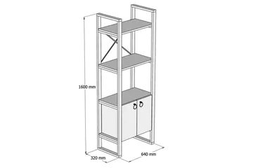 Albuferia Bokhylla 64 cm - Natur/Svart - Förvaring - Hylla - Bokhylla