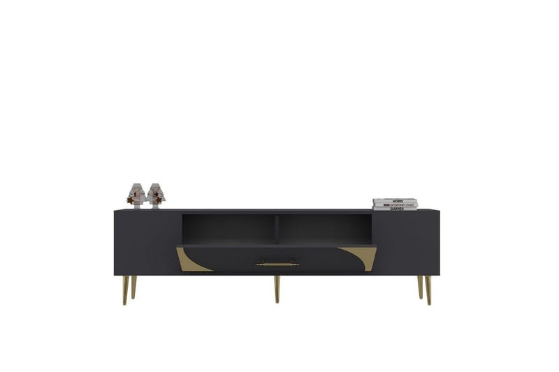 Aldor Tv-bänk 150 cm - Antracit/Guld - Möbler - TV- & Mediamöbler - TV bänk & mediabänk