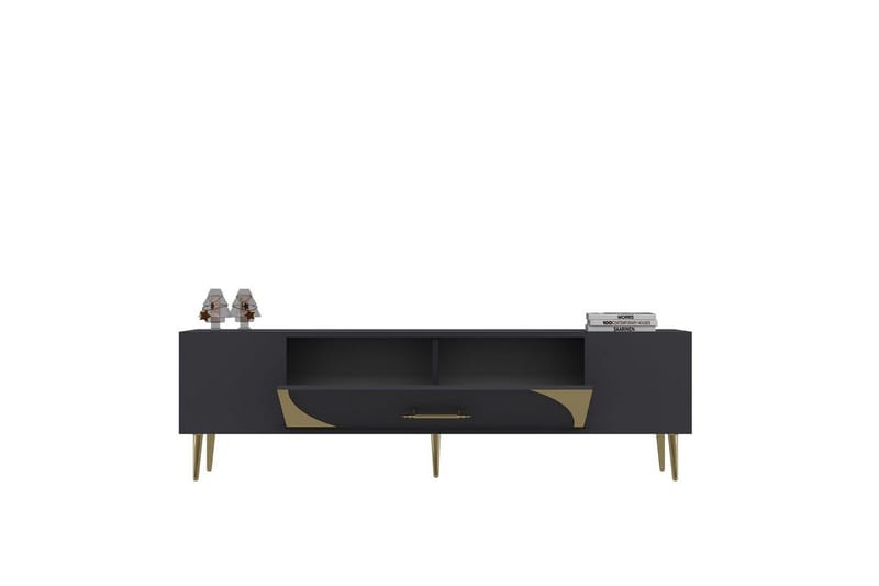 Aldor Tv-bänk 150 cm - Antracit/Guld - Möbler - TV- & Mediamöbler - TV bänk & mediabänk