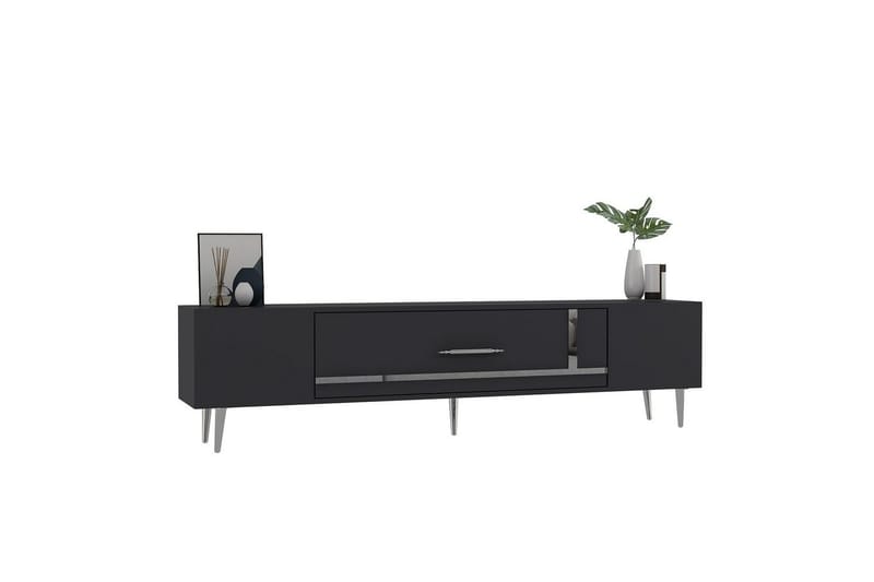 Aldor Tv-bänk 150 cm - Antracit/Silver - Möbler - TV- & Mediamöbler - TV bänk & mediabänk