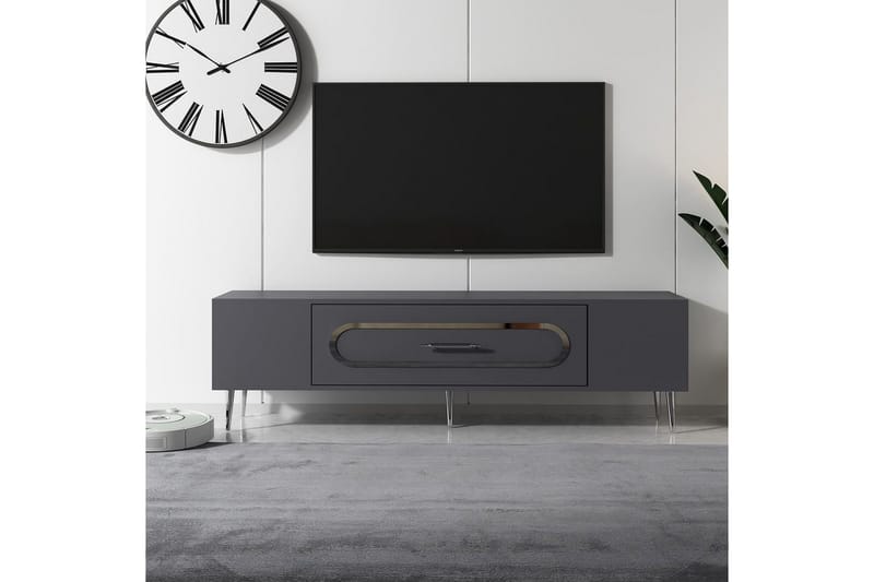 Aldor Tv-bänk 150 cm - Antracit/Silver - Möbler - TV- & Mediamöbler - TV bänk & mediabänk