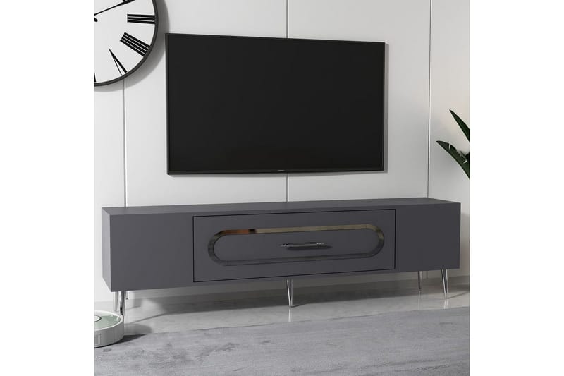 Aldor Tv-bänk 150 cm - Antracit/Silver - Möbler - TV- & Mediamöbler - TV bänk & mediabänk