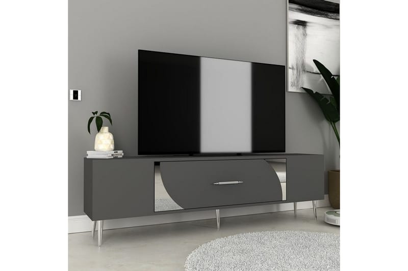 Aldor Tv-bänk 150 cm - Antracit/Silver - Möbler - TV- & Mediamöbler - TV bänk & mediabänk