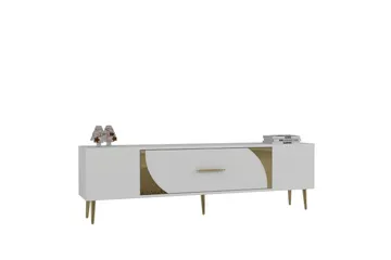 Aldor Tv-bänk 150 cm - Vit/Guld - Möbler - TV- & Mediamöbler - TV bänk & mediabänk