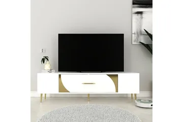 Aldor Tv-bänk 150 cm - Vit/Guld - Möbler - TV- & Mediamöbler - TV bänk & mediabänk