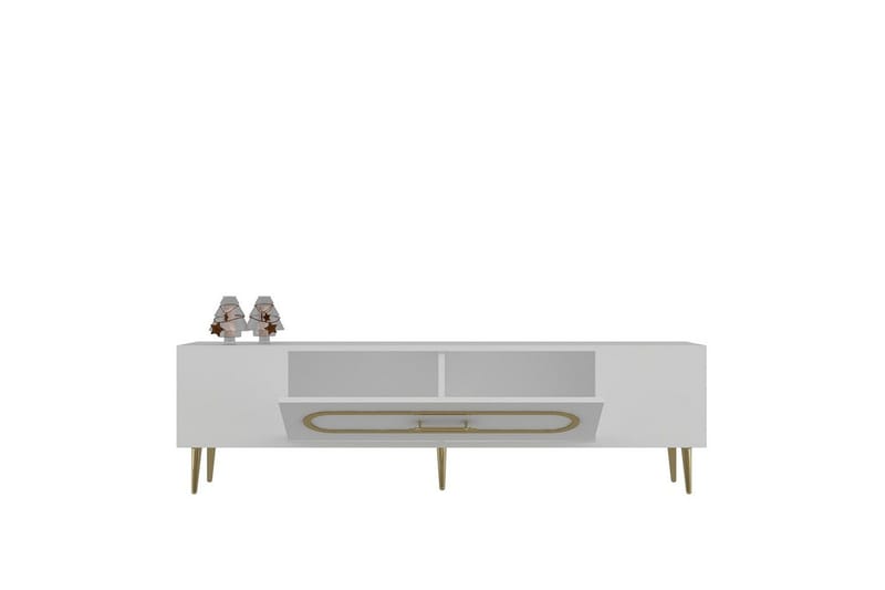 Aldor Tv-bänk 150 cm - Vit/Guld - Möbler - TV- & Mediamöbler - TV bänk & mediabänk