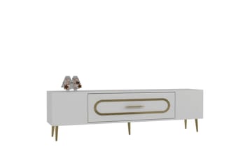 Aldor Tv-bänk 150 cm - Vit/Guld - Möbler - TV- & Mediamöbler - TV bänk & mediabänk