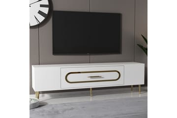 Aldor Tv-bänk 150 cm - Vit/Guld - Möbler - TV- & Mediamöbler - TV bänk & mediabänk