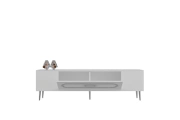 Aldor Tv-bänk 150 cm - Vit/Silver - Möbler - TV- & Mediamöbler - TV bänk & mediabänk