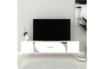 Aldor Tv-bänk 150 cm - Vit/Silver - Möbler - TV- & Mediamöbler - TV bänk & mediabänk