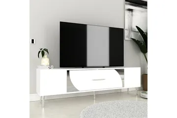 Aldor Tv-bänk 150 cm - Vit/Silver - Möbler - TV- & Mediamöbler - TV bänk & mediabänk