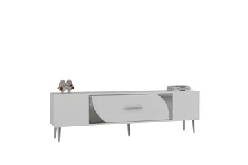 Aldor Tv-bänk 150 cm - Vit/Silver - Möbler - TV- & Mediamöbler - TV bänk & mediabänk