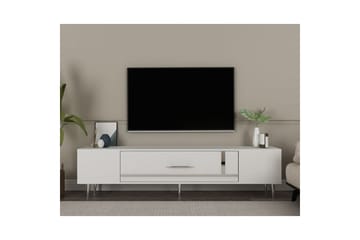 Aldor Tv-bänk 150 cm - Vit/Silver - Möbler - TV- & Mediamöbler - TV bänk & mediabänk