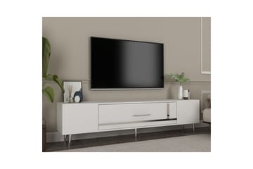 Aldor Tv-bänk 150 cm - Vit/Silver - Möbler - TV- & Mediamöbler - TV bänk & mediabänk