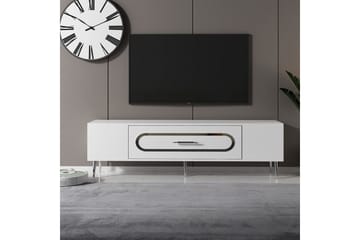 Aldor Tv-bänk 150 cm - Vit/Silver - Möbler - TV- & Mediamöbler - TV bänk & mediabänk